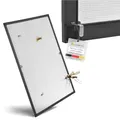Juskys® Fliegengitter Fenster Alurahmen 120x140 cm (Grau) – Insektenschutz Spannrahmen ohne Bohren, Einhängen – Mückenschutz Fliegennetz Moskitonetz Mückennetz Fenstergitter mit Rahmen