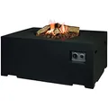 M A N I A Feuertisch für den Garten - Gas Feuerstelle ohne Rauch, Funken, Glut & Asche - Gaskamin Outdoor mit 19,5 kW in Betonoptik schwarz 107 x 80 x 46 cm - Gasfeuerstelle Terrassenkamin Kaminfeuer