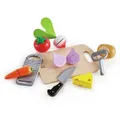Hape Kinderküchen-Zubehör Kochgrundlagen, Mit Brettchen, Lebensmitteln & Zubehör, 10-teilig