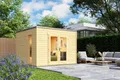 Gartenhaus aus Holz Lasita Flachdach Palermo 1 Blockhaus Fußboden 3x3m