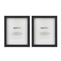 Amazon Basics Rechteckig Fotorahmen mit Passepartout - 20 x 25 cm & 18 x 13 cm, Schwarz, 2 Stück