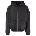 Sweatjacke URBAN CLASSICS "Urban Classics Herren Heavy Stone Washed 90's Zip Hoodie", Herren, Gr. XL, schwarz, 70% Baumwolle, 30% Polyester, unifarben, Langarm, Sweatjacken
