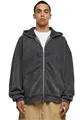 Urban Classics Herren Heavy Sand Washed 90's Zip Hoody Kapuzenpullover, Black, XL