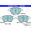 ATE 13.0470-7184.2 Bremsbelagsatz für VW SEAT SKODA AUDI Bremse Bremsbeläge