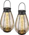 Solarleuchten Garten Laterne 2er Set Solarlampe Außen Leuchte Solar LED Metall