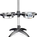 PetTec® Hundenapf erhöht Grosse Hunde [2 x 2,5L, Schwarz] - Futternapf Fressnapf Hund erhöht - Futterstation höhenverstellbar - Erhöhter Futternapf Hund - Dog Bowl - Hundebar - Futterbar Hundenäpfe