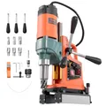VEVOR Magnetbohrmaschine 1400 W 50 mm Bohrdurchmesser umkehrbare Richtung, Magnetbohrer mit 6 Kernbohrern für Metalloberflächen, elektrische Kernbohrmaschine für Industrie Heimwerker Orange