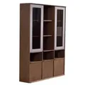 JVmoebel Glasvitrine Moderner Klassischer Bücherschrank Luxus Design Echtholzmöbel Neu (Büroschrank) Made in Europa braun