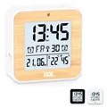 Funkwecker digital mit Batterie | 2 Weckzeiten | Temperaturanzeige | Luftfeuc...