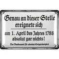 LANOLU Blechschild An dieser Stelle ereignete sich absolut gar nichts! - 20x30cm
