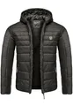 Amaci&Sons Herren Steppjacke Outdoor Basic Patch Jacke 9109 Schwarz XXL