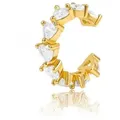 Brandlinger Ohrklemme Cuff Portofino, Silber 925 vergoldet, Ear Cuff Herz mit weißen Zirkonia Steinchen
