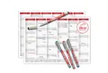 TOBJA Wandkalender Abwischbarer Wandkalender Rot 2026 A4 - 4 Stifte, Tafelkalender inkl. 4x edding - Kalender A4 abwischbar
