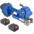 VEVOR Umreifungsgerät, 2 x 4000 mAh Akku, Umreifungsmaschine mit Digitalanzeige für 10–19 mm breite PET-Bänder, Bandverpackungsmaschine für ideal für Fabriken, Lagerhallen, & Logistikzentren