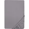 BIBERNA Premium Jersey-Elasthan Spannbettlaken (Silbergrau, 140 - 160 x 200 cm)