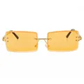 Brille rechteckig orange Steampunk Karneval Sommerparty Festivalzubehör