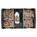TOX Dübelbox Dübelsortiment 207 teilig Wood Universaldübel-Set mit Dübelhilfen