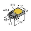 Turck Induktiver Sensor bündig PNP, Schließer BI5U-Q08-AP6X2-V1131