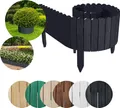 Floranica Rollborder Flexibler Holzzaun Rolborder 200 x 20 cm Anthrazit Beeteinfassung Rasenkante Gartenzaun Holz Dekozaun Mini Zaun