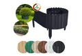 Floranica Palisade Beeteinfassung Beetumrandung Rasenkante Flexibler Rollborder Palisade, LxH: 200x20 cm, Anthrazit, Dekozaun Holzzaun Umzäunung Garten Beeten Blumenbeeten Kräutergarten
