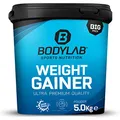 Bodylab24 Weight Gainer Schokolade 5kg, der ideale Shake für die nächste Massephase, mit Kohlenhydraten, Ballaststoffen und mehr als 20% Eiweiß je Portion, angereichert mit Kreatin