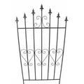 Dekozaun "Lilie" 111 cm hoch aus Metall, schwarz, Vintage Gartenzaun, Metallzaun, Steckzaun, Zierzaun, Vorgartenzaun - Schwarz