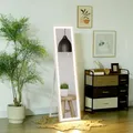 HOMCOM Ganzkörperspiegel 40 x 160 cm Standspiegel mit LED-Lichte, 3 Lichtfarben, Wandspiegel mit Touch-Steuerung, Bodenspiegel für Schlafzimmer, Wohnzimmer, Weiß