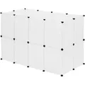 EUGAD Freigehege, für Kaninchen Welpenauslauf DIY 24 Platten 145x95x75cm weiß