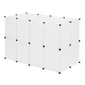 EUGAD Freilaufgehege für Kleintiere aus Kunststoff, Freigehege mit 24 Platten DIY, Kaninchen Hasen Welpen Meerschweinchen Gehege, rutschfestes Kleintiergehege für drinnen, BHT 145x95x75cm