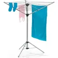 EASYmaxx Wäschespinne zusammenklappbarer Wäscheständer für innen außen Wetterfest leicht 4 stufig höhenverstellbar Aluminium 140x101x121cm - Grau