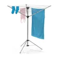 EASYmaxx Wäschespinne, zusammenklappbarer Wäscheständer für innen und außen | Wetterfest und leicht, 4 stufig höhenverstellbar, ca. 14cm x 11cm x 131cm [Aluminium]
