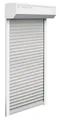 Schellenberg 39070 Vorbaurollladen-Set für Fenster, Rollladensystem Mini, 115 x 140 cm, weiß/grau, Außenrollladen 45° Alu-Vorbaukasten, inkl. Führungsschienen, PVC-Rollladenpanzer