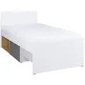 Deine Möbel 24 Jugendbett, Weiß, Graphit, Grau, Eiche, Holzwerkstoff, 1 Schubladen, 95x96x204 cm, Kinder- & Jugendzimmer, Jugendmöbel, Jugendbetten