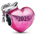 Pandora Charm-Einhänger PANDORA Herz Slide-Charm Abschluss 2025, 925er Silber, Moments rosa