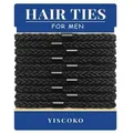 Herren-Haargummis Schwarz Nylon, 10er Pack - Stilvolles