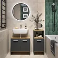 Badezimmermöbel-Set Vicco Karli Anthrazit/Goldkraft Eiche 2 Teile, Model 57970