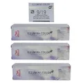 Wella Illumina 3 x 60 ml 9/19 lichtblond asch cendre Set