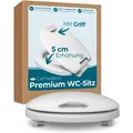 Calmwaters WC-Sitz Erhöht +5cm Griff Absenkautomatik Made in EU Antibakteriell Duroplast 26LP6230