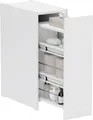HOMCOM Badezimmerschrank schmal, Toilettenschrank Beistellschrank mit Rad, Schublade inkl. 3 tiefe Fächer, Nischenregal, 47 x 25 x 66,5 cm Weiß