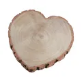 Chaks - Holz Herz Tischdeko mit Rinde, 30x30x3cm, natürliche Dekoration für Hochzeit, Valentinstag und DIY Projekte, Natur Braun