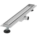 LuxeBath Duschrinne 60 cm 2in1 Befliesbar Extra Flach Edelstahl Silber