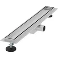 Luxebath - Duschrinne 60 Cm 2in1, Befliesbar, Extra Flach, Edelstahl, Silber, Doppelseitige Bodenablauf, Komplettset Bodenbefestigung, Duschablauf, Siphon Mit Geruchsstop, Haarsieb, Ablaufrinne Dusche