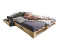 Main Möbel Palettenbett Palettenbett mit Schubkästen 140x200cm Kiefer massiv unbehandelt