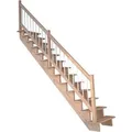 Treppe Lindos Eiche Gerade 100 cm Holz-Edelstahl-Geländer FSC®