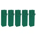SIGEL GT502/5 Flaschen-Geschenktüten aus Papier - opalgrün matt - 35 x 10 cm - 5