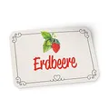 itenga 50x Marmeladenetiketten selbstklebend – 4,5 x 3 cm – aus hochwertigem Hammerschlagpapier – beschreibbare Aufkleber für Marmelade, Eingemachtes & Selbstgemachtes (Erdbeer)