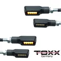 4x ToXx LED Mini Blinker Motorrad schwarz geprüft vorn hinten Blinkerset 12V