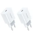 Choetech Set 2 x Wandladegert EU Netzteil zum Schnellladen USB Typ C Power Delivery 20W 3A Wei (PD5005-EU) - Weiß