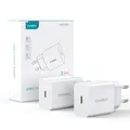 20W USB-C SCHNELL LADEGERÄT PD Stecker Netzteil CHOETECH 2er PACK iPhone Samsung