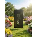 Sichtschutzwand floraworld Blume 2 90 x 180 cm anthrazit - Grau